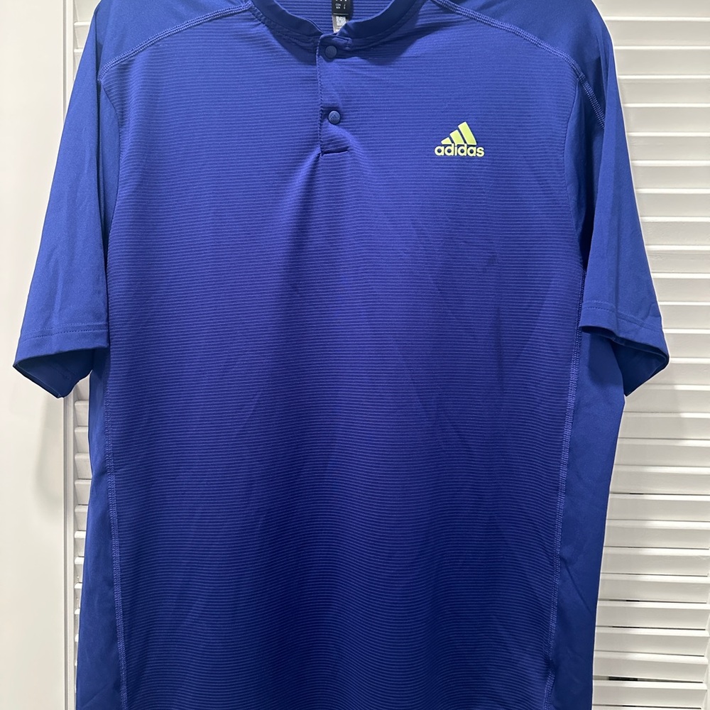 Adidas Men's Vibrant Blue Polo Shirt